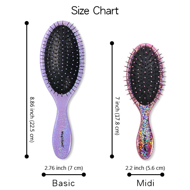 MagicSpell Pro 2 Piece Brush-Set for All Hair Types (Shiny Violet & Pink)