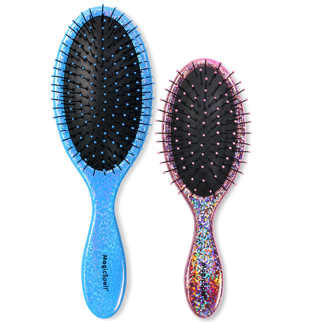 MagicSpell Pro 2 Piece Brush-Set for All Hair Types (Shiny Sky Blue & Pink)