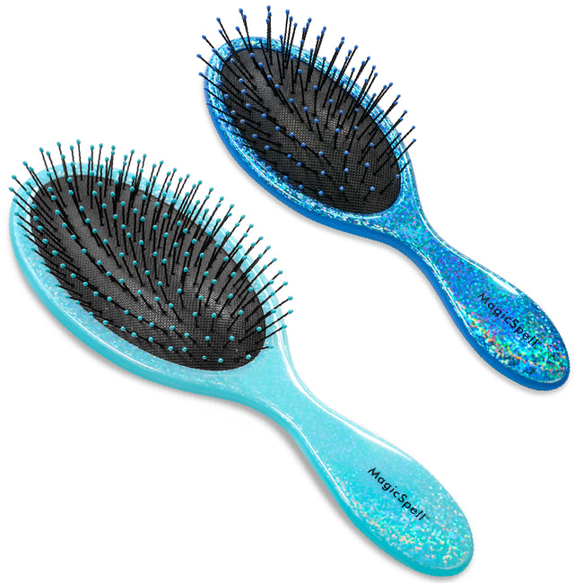 MagicSpell Pro 2 Piece Brush-Set for All Hair Types (Shiny Turquoise & Blue)