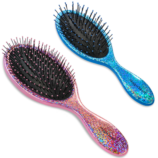 MagicSpell Pro 2 Piece Brush-Set for All Hair Types (Shiny Pink & Blue)