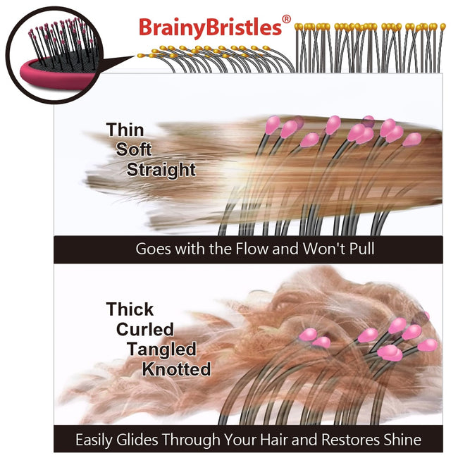Patented Travel hair brush Traveler - Shiny Pink