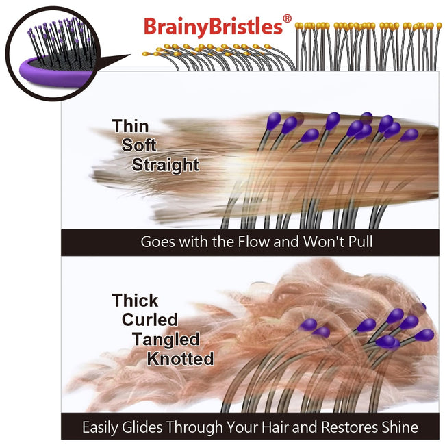 Patented Travel hair brush Traveler - Shiny Purple