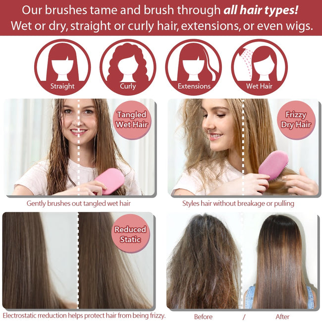 Patented Travel hair brush Traveler - Soft Pink