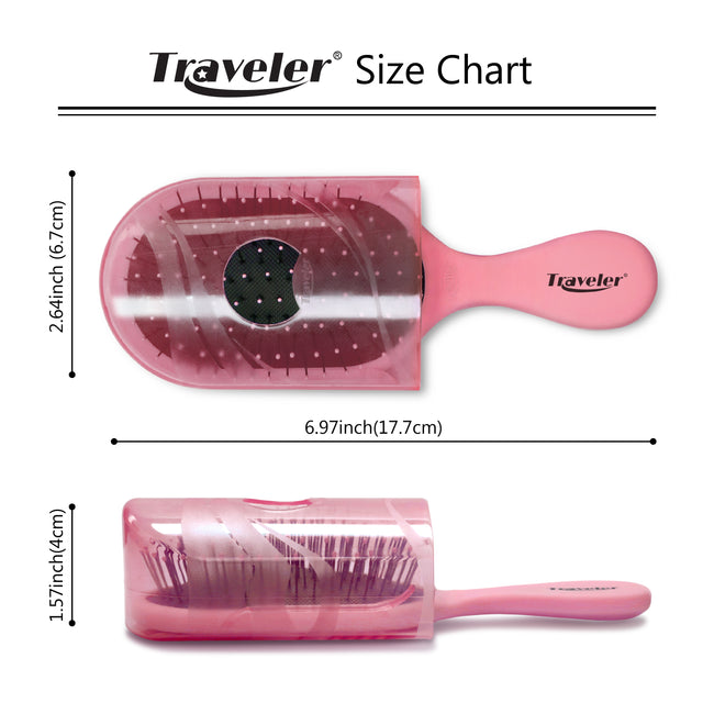 Patented Travel hair brush Traveler - Pink