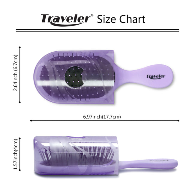 Patented Travel hair brush Traveler - Purple